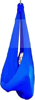 Children Elastic Hammock Indoor Outdoor Kids Sensory Swing Home Fitness Yoga Hammock for Children Elastic Camp Outdoor (Dark Blue)