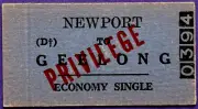 VR Ticket - NEWPORT (D) to GEELONG - Privilege Economy Single