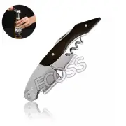 Corkscrew Doubled Hinged Waiters Wine Key Bottle Opener with Foil Cutter