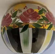 NEW MACKENZIE-CHILDS Heirloom Small Glass Globe Vase Roses Black White Spring