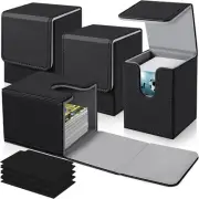4 Pack Card Deck Box Large Size Fit for 100+Single Sleeved Cards with 4 Dividers