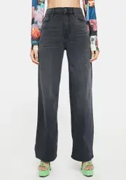 [Hidden Denim] Black High Waist Dad Jeans