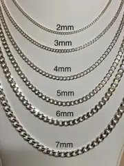 925 STERLING SILVER CUBAN LINK CHAINS 16-30''