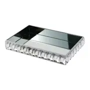 Silver Framed Rectangle Mirror Tray & Sparkling Bevelled Glass Crystal Jewels
