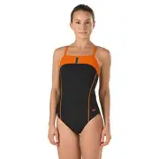 Speedo 7719702 Youth Bolt Splice Drill Back Powerplus One Piece Swimsuit 12/28 O