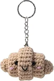 [Qkbuza] Crochet Food Keychain,Funny Croissant Keychain | Adorable Fashion Accessories, Home Decoration for Living Room, Bedroom, Study
