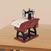 Mini Sewing Machine Music Box Vintage Musical Toy Miniature Figurines Antique