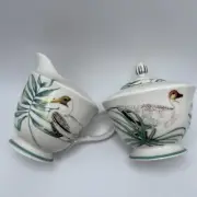 Grace’s Teaware Teal Palms And Water Birds Cream And Sugar Set