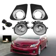 Fog Lights Kit For 2011 2012 2013 Toyota Corolla w/Black Bezel Wires Switch Bulb (for: Toyota)