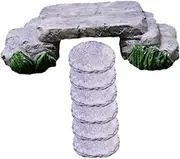 VANZACK Micro Landscape Bridge Decor Mini Mushroom Stepping Stone Resin Bonsai Bridge Model for Garden Art