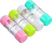 [BCOATH] 4PCS Mini Travel Lens Case Practical Hard Lens Storage Box Pink White Blue Green Protective Container for Rgp Cosmetic Lenses Compact Easy to Carry