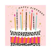 Hammond Gower Happy Birthday Cake & Candles Card - 15.5x15.5cm