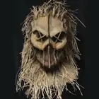 Scary Halloween Scarecrow Mask Headdress Funny Props Horror Atmosphere Masquerad
