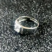 在飛比找蝦皮購物優惠-S925純銀鍍白金莫桑石0.5克拉北極星仿真D色鑽石戒指