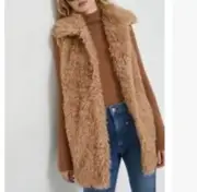 UGG Women's Tammie Faux Fur Vest Camel Size Large NWT $168