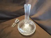 Fostoria Crystal Needle Etched # 47 Cloverleaf Decanter Bottle & stopper 1930's