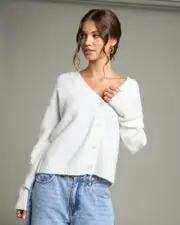 [Mooloola] Mooloola Women's Grandpa Knit Cardigan in Light Cream Size Small S Light Cream