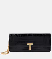 [Tom Ford] Tom Ford Wallis croc-effect patent leather clutch One Size black