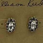 Allison Reed Marquis Cut Center Stone Earrings-Rhinestones