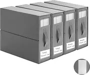 TAHAVICE 4 Pack Bed Sheet organiser and Storage, Foldable Bedsheet Organizer for Linen Closet, Sheet Set Organiser with Window XL (Queen & King Size) Organizing Bedding Container Box, Gray