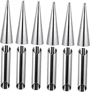 12pcs Stainless Steel Cream Horn Danish Pastry Molds Easy to Use Clean Croissants Baking Supplies Kitchen Gadget