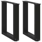 U Shaped Black Steel Coffee Table Legs Set of 2 28x42-43 cm Modern Design
