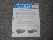 1974 FORD PINTO RARE DEALER ALBUM CAR MERCHANDISING NEWSFLASH BROCHURE SHEET