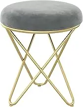 Vanity Stool for Makeup Room - Makeup Stools for Bedroom Makeup Vanity Chair Stool for Vanity Chair Metal Legs Foot Stool - for Vanity Living Room Bedroom (Color : Grey)