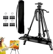 Art Easel Stand - Tripod Adjustable Portable Easels | Foldable Canvas Rack with Paint Tray Holder Display for Artists Table Top Floor Drawing Outdoor Adult