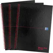 Oxford A4 Recycled Glossy Hardback Wirebound Notebook Ruled 140 Page, Pack of 3