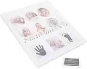 CATIEBYE Footprint Picture Frame Creative Milestone Keepsake for Newborns Document First Year Growth Safe Durable Design for Boys Shower present