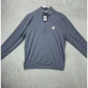 Johnnie-O Pullover Sweatshirt Mens Small Gray Georgetown Hoyas Quarter Zip NEW
