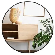 Round Mirror for Wall 24 inch - Circle Mirror for Bathroom, 24"L x 24"W Black