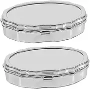 2pcs Box Small Empty Cases Medication Container Medication Cases Pp Silver Iron Medication Case
