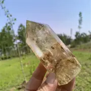 210g Natural Smoky Citrine Obelisk Quartz Crystal Point Wand specimen Reiki gift