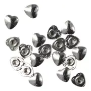 Silver Heart Studs Heart Shape Silver Rivets Repair Accessories