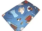 NEW Blue COFFEE Kitchen TABLECLOTH 60" Round Mocha Espresso Cappuccino Brown