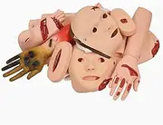 16PCS Trauma Manikin Moulage Kit Trauma Evaluation Set Burn/Wound Module, PVC Nursing Training Manikin Severed Limb Model for First Aid Trauma Care Training Full Body CPR Manikin