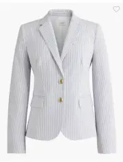 J.Crew Womens Petite Seersucker Schoolboy Blazer Size P4 BZ016