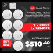 Red Smoke Alarms Red Smoke Alarms 7 x Bundle R10RF | Photoelectric RF Wireless