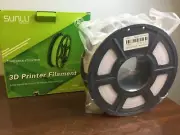 Sunlu 3D Maker Printer Filament PLA 1.75mm Black Spool with white +/- .02mm
