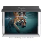 Underwater Tiger Diving Polyester Fish Tank Glass Backdrop Aquarium Background