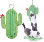 JOPOY Cat Scratcher Mat, Natural Sisal Cat Scratch Mats, Horizontal Cat Floor Scratching Pad Rug, Protect Carpets and Sofas (Cactus)