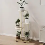 Curtainboro Plant Stand Indoor Corner Metal Plant Shelf, Flower Pot Holder With Wheels Large Modern Planter Stands for Living Room Balcony Office