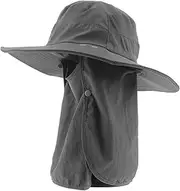 [OSOLADY] Wide Brim Sun Hat Summer Sun Protection Hat for Outdoor Activities Breathable Lightweight Compact Black