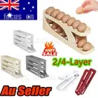 2/4-Tier Automatic Scrolling Egg Rack Holder StCCage Box Container Refrigerator