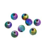 50 Stardust Beads 5mm - Shades of Peacock Feathers - BD175