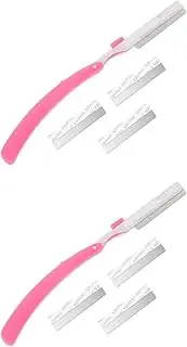 FOMIYES 2 Sets Travel-sized Eyebrow Grooming Kit Detailing Razor Stainless Steel for Home or