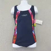 Landubi Girls Swimsuit Blue One Piece Open Back Tank Asian 164 US 13/14 New