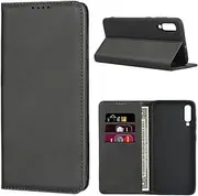 [Cavor] for Samsung Galaxy A70 Case Cowhide Pattern PU Leather Cases Flip Magnetic Kickstand Book Wallet Cover Phone Case with Card Slots(6.7") -Black